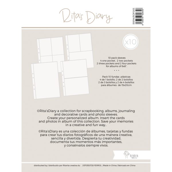 Pack de fundas 6x8" mix para Rita's Diary o Project Life