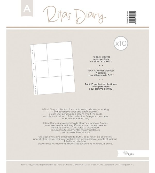 Pack de fundas mod.A 9x12" Para hacer Rita's Diary y Project Life