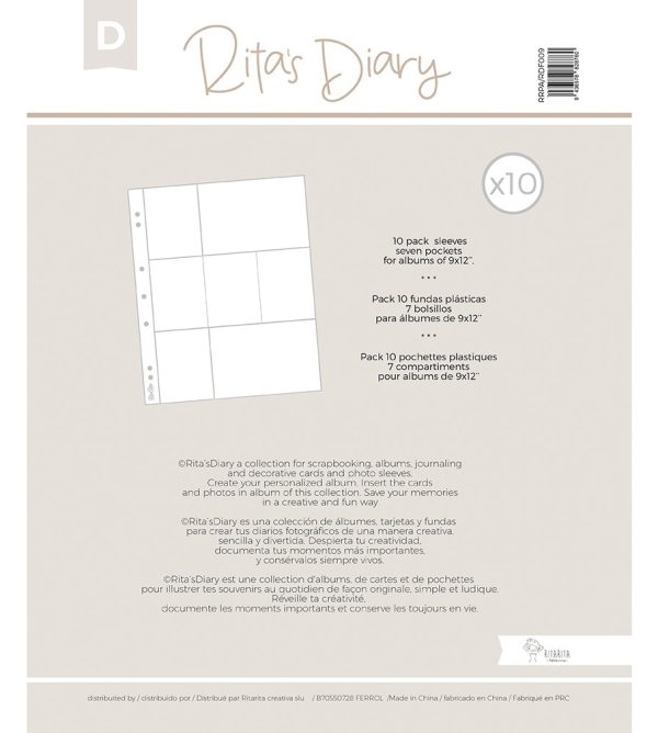 Pack de fundas mod.D 9x12" Para hacer Rita's Diary y Project Life