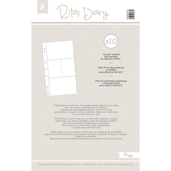 Pack de fundas mod.F 6x12" para Rita's Diary y Project Life