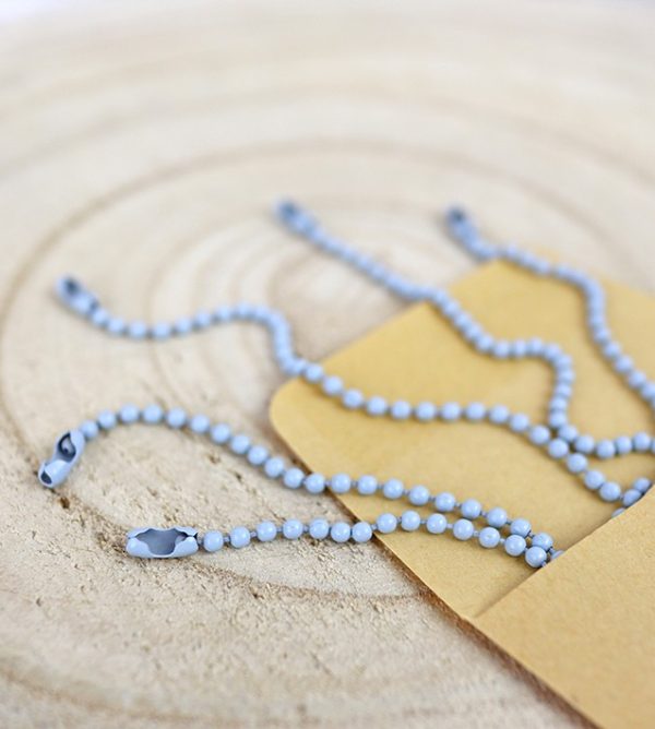 Set de cadenas de bolitas lacadas en azul bebé, para scrapbooking