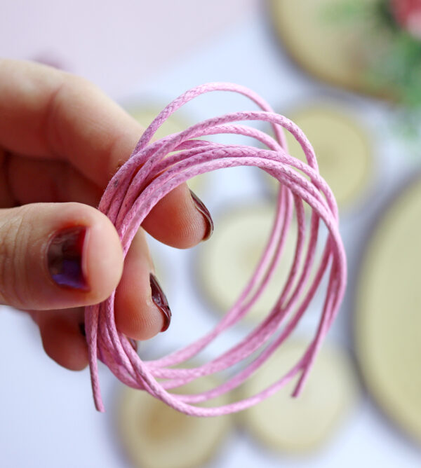 Cordón encerado en color rosa para empaquetado de regalos, decoración de manualidades, joyería, costura y encuadernación artesanal