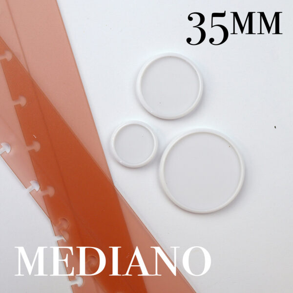 Disco mediano de 35 mm blanco para encuadernación con disco
