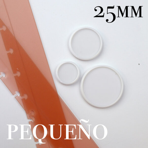 Disco pequeño de 25 mm blanco para encuadernación con disco