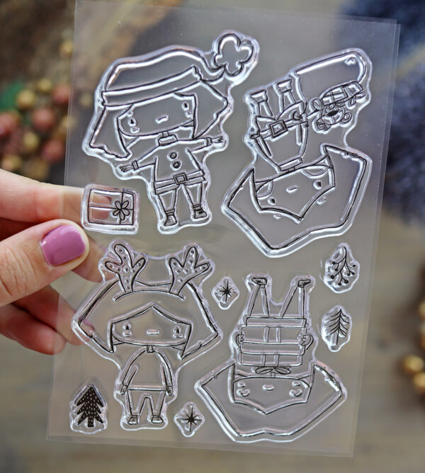 Set de sellos para scrapbooking Maravillas Navidad. Diseño de Alúa Cid