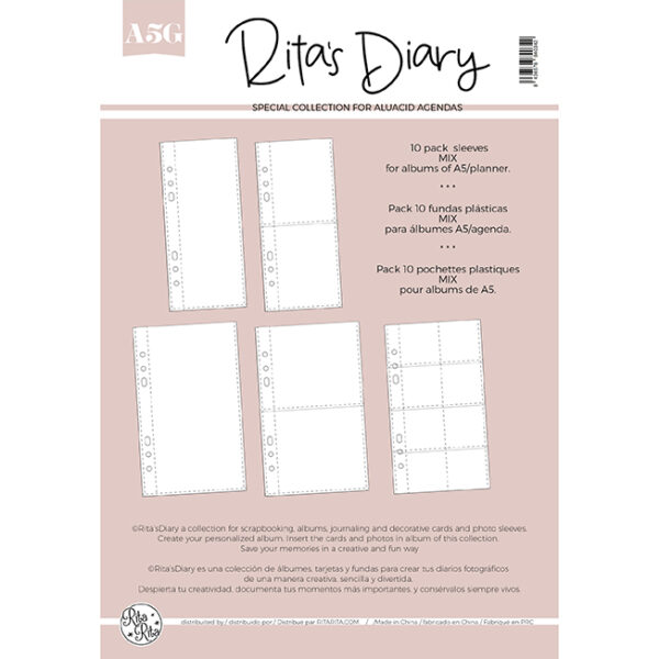 Pack de fundas A5G mix 4x8" y 3x8" para Rita´s Diary