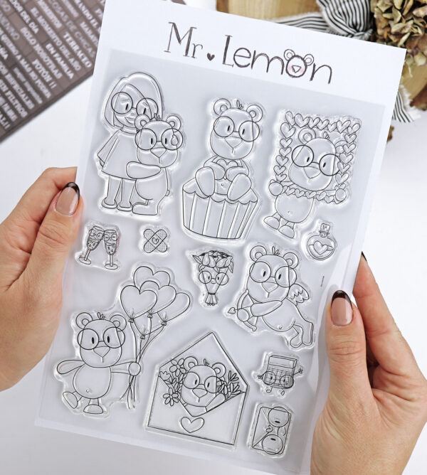 Set de 12 sellos para scrapbooking Mr Lemontín. Diseño de Andrea La Gafotas y edición de Alúa Cid