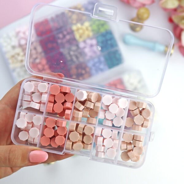 Caja 10 casillas para organización de perlas de lacre, eyeletes, botones, cuentas...