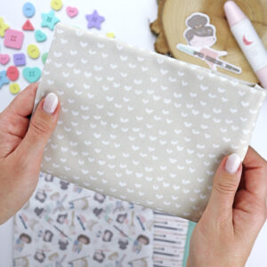 Tela Corazones Mostaza de Ohana Creativa