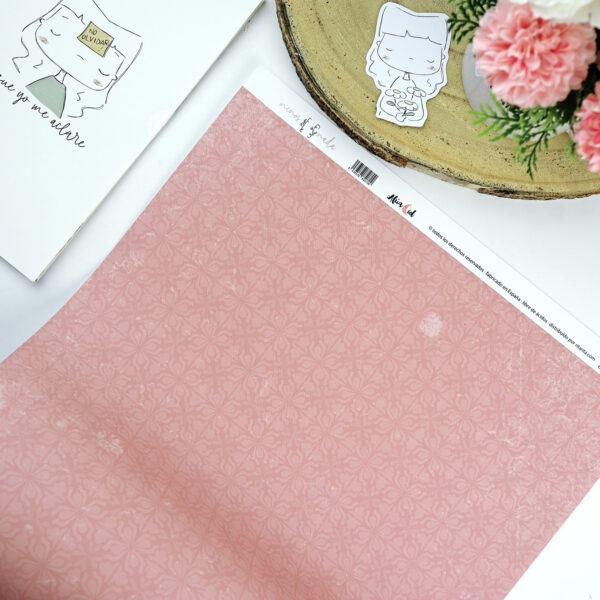 Papel laminado Vintage. Para forrar libretas y proyectos de scrapbooking. Diseño de Alúa Cid